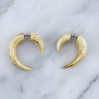 Stained Bone Hooks Fake Plugs / Gauges