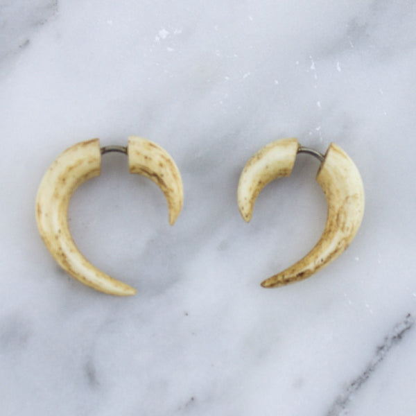 Stained Bone Hooks Fake Plugs / Gauges