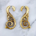 Filigree Bone Stained Hangers Fake Gauges Earrings