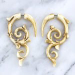Vine Ripe Spiral Bone Hanger / Fake Gauges Earrings
