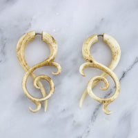 Curly Vine Hangers / Fake Gauges Earrings