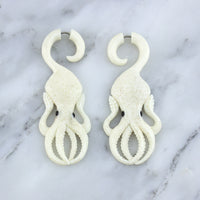 Octopus Bone Hangers / Fake Gauges Earrings