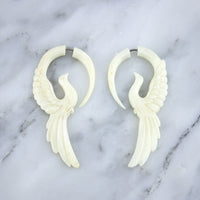 Swallow Bone Hangers / Fake Gauges Earrings