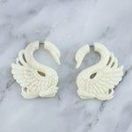 Swan Bone Hangers / Fake Gauges Earrings