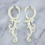 Hanging Lily Bone Fake Gauges / Earrings