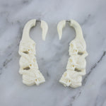 Snake Skull Bone Hangers Fake Gauges Earrings