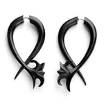Vine Twist Fake Gauges Hoop Horn Earrings